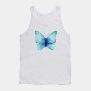 Blue Butterfly Watercolor Tank Top